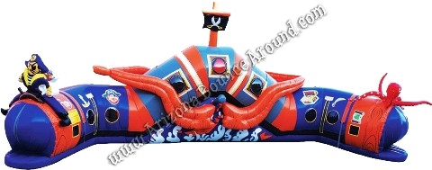 Pirate Themed Inflatable Crawl Thru Obstacle Course Rental, Buccaneers Revenge