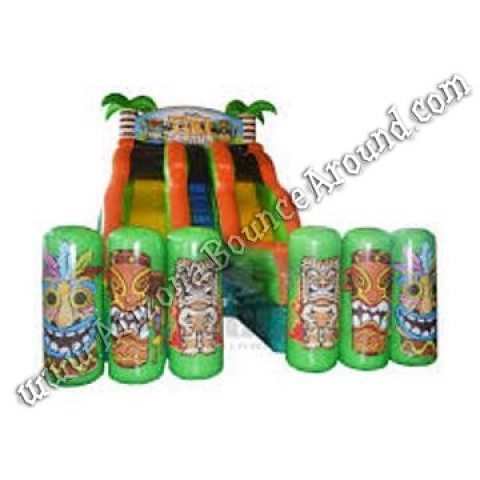 19' Dual Lane Tiki Island Water Slide Rental - Phoenix, Scottsdale, Chandler, Arizona
