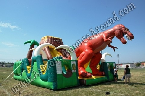 Jurassic Themed Inflatable Obstacle Course Rental Phoenix Arizona
